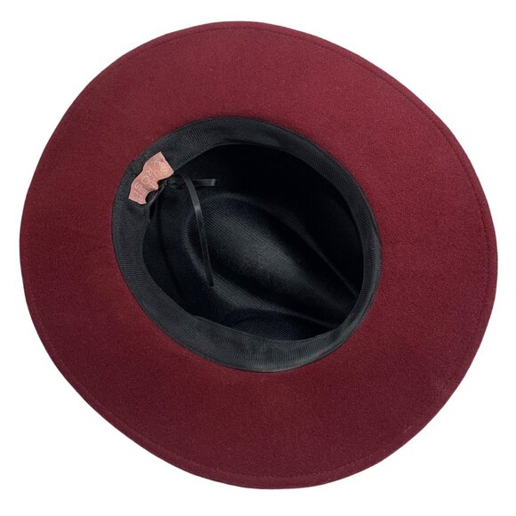 Summer Rose Burgundy Fedora Western Hat w/ Leather Band Adjustable EUC - Picture 5 of 8